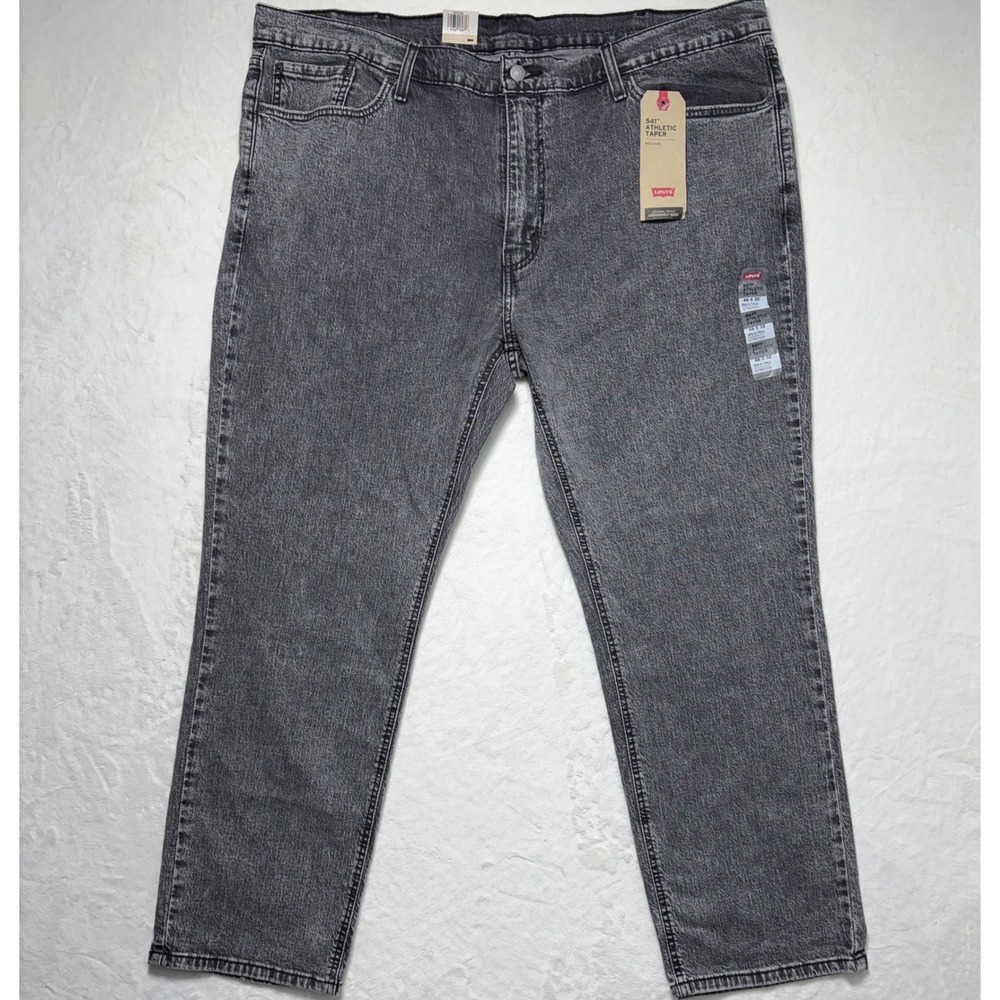 Levis 541 Jeans Athletic Taper Big & Tall Stretch Size 46x32 Gray Wash Denim NWT